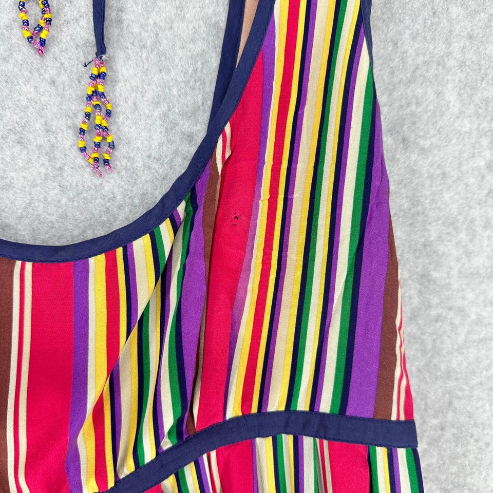 Vestido Plenty by Tracy Reese para Mujer 8 Coloridas Rayas Floral Boho Festival Seda Foto 4 de 4