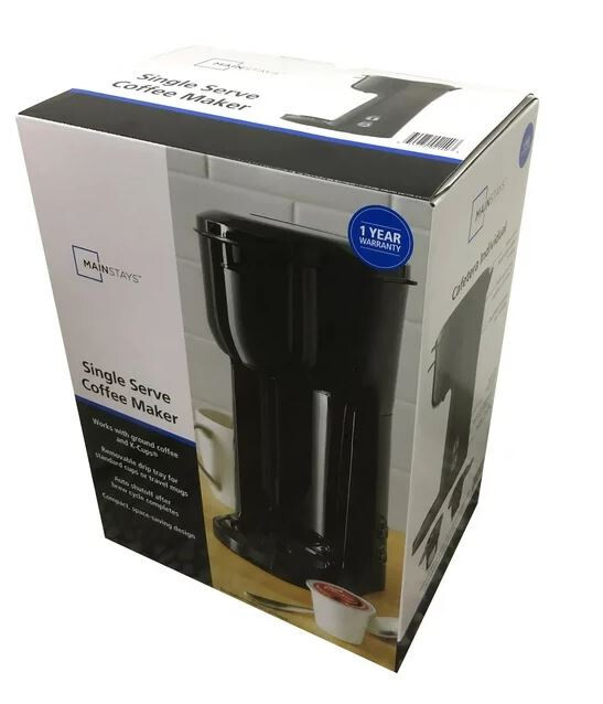 Mainstays Single Serve Coffee Maker, 1 cup Capsule or Ground Coffee