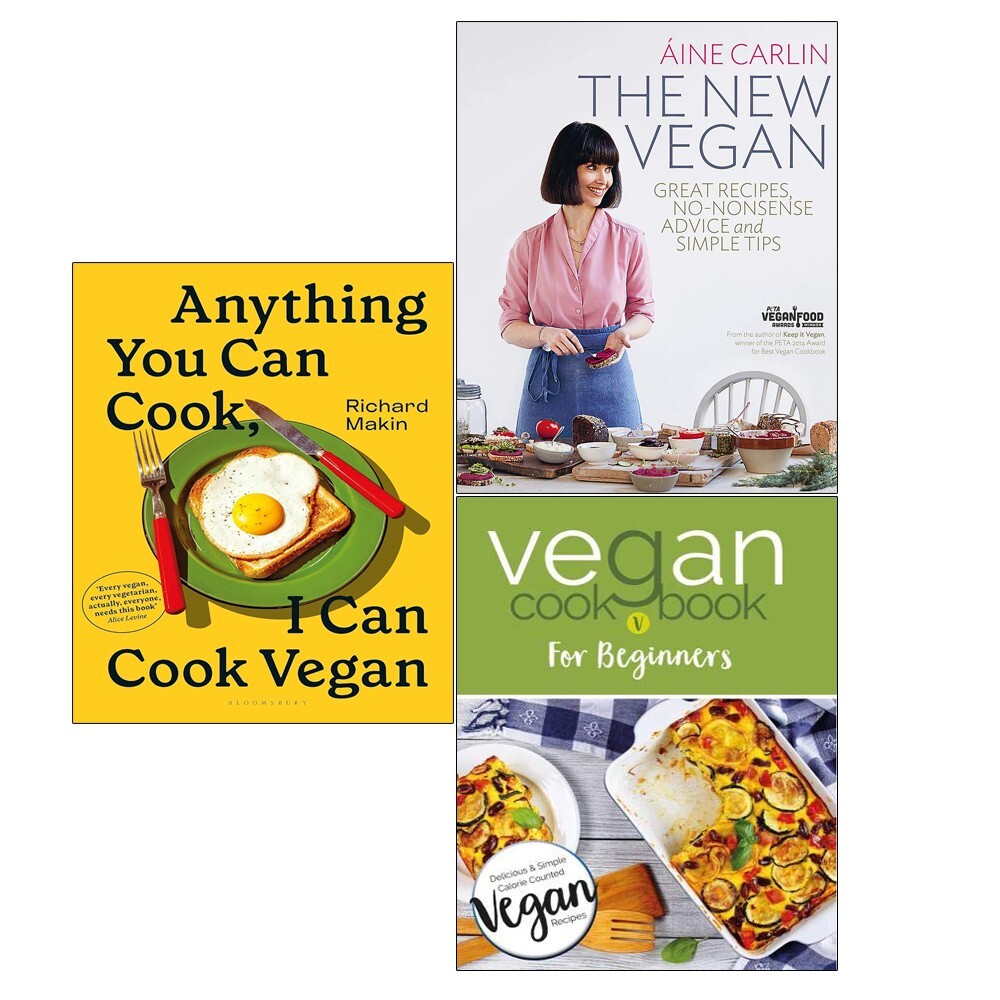 Set of 3 Books Anything You Can Cook I Can Cook Vegan, New Vegan, Vegan Cookbook