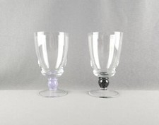 Crystal Wine Goblets Purple & Green Water Tea Drinking Glasses (Set of 2) Poland