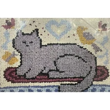Vintage Rag Rug Canvas Kit Rugpoint 1980s Kitty Cat Suzanne McNeill Cottagecore