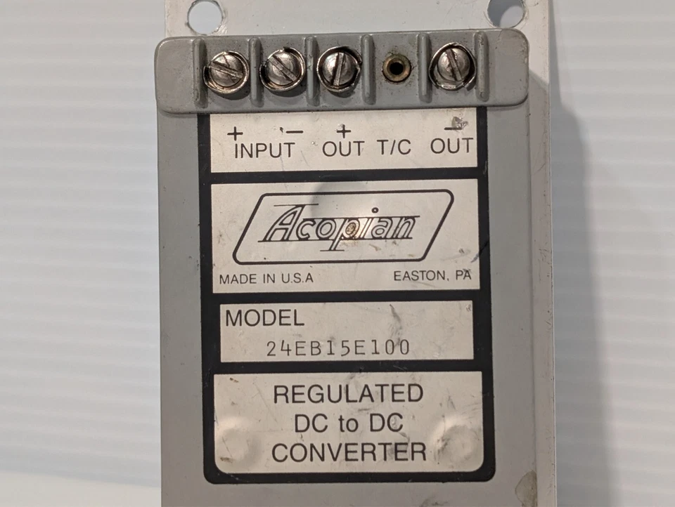 Acopian 24EB15E100 Dc To Dc Regulated Power Converter 355PWR Used - Image 3 of 4