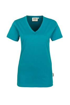 Hakro 126 Damen V-Shirt Classic Smaragd L