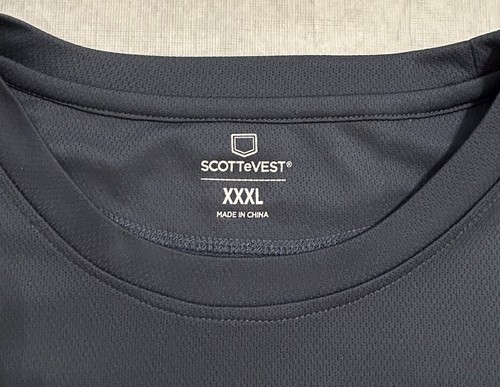 SCOTTeVEST Men Performance TEC T Shirt Blue L/S Zip Pockets Crewneck 3XL - 第 2/9 張圖片