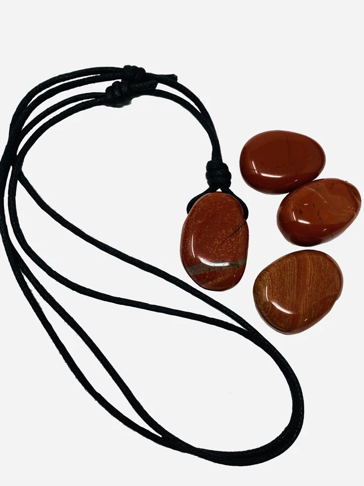 Collar colgante de jaspe rojo para hombre piedra curativa regalo de Navidad unisex NUEVO Foto 4 de 4