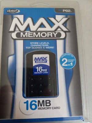Max Memory 16MB Card for Sony PlayStation 2 PS2 by Datel NEW FACTORY SEALED