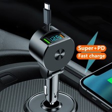 Fast PD 30W Car Charger USB C Type-C Dual Ports Fast QC Charging Adapter Kit