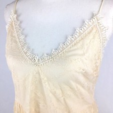 Maraislise Womens Dress Small Cream Spaghetti Straps Glitter Pleated Lace Party