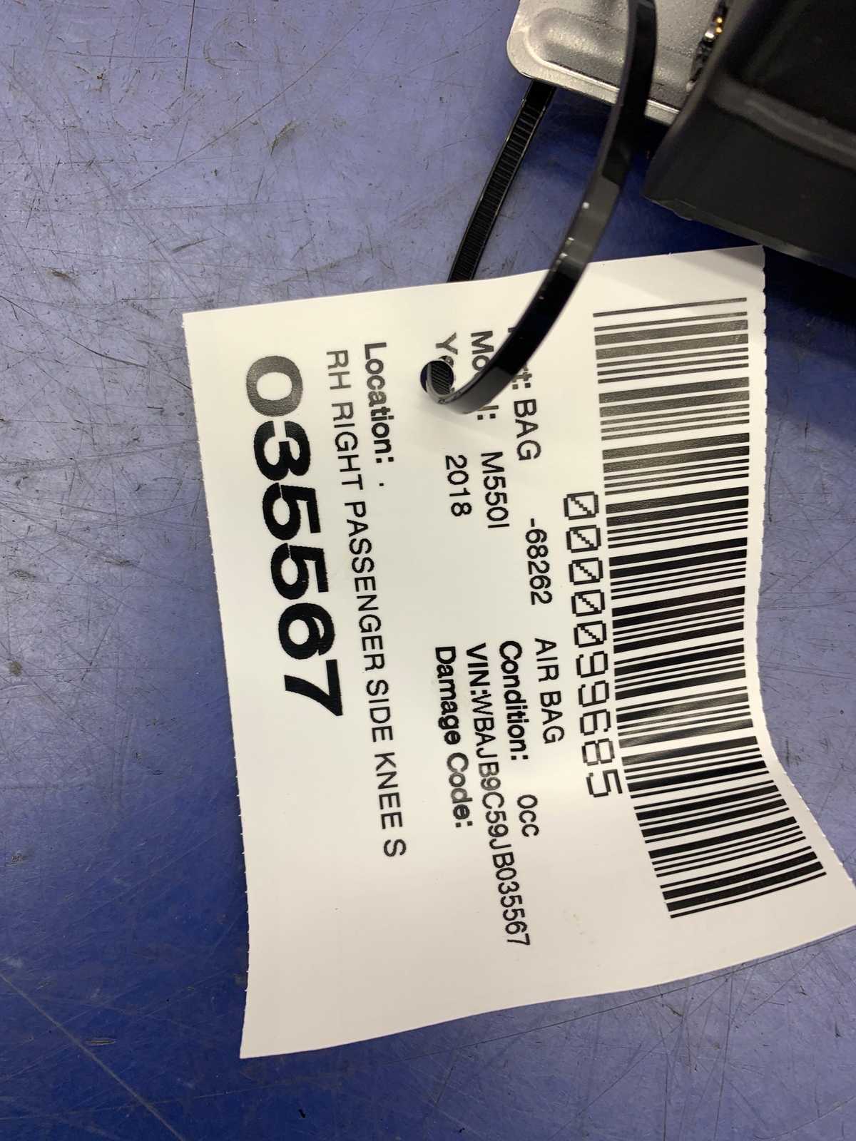 2018 - 2020 BMW M550I G30 OEM RIGHT PASSENGER SIDE KNEE SRS AIR  