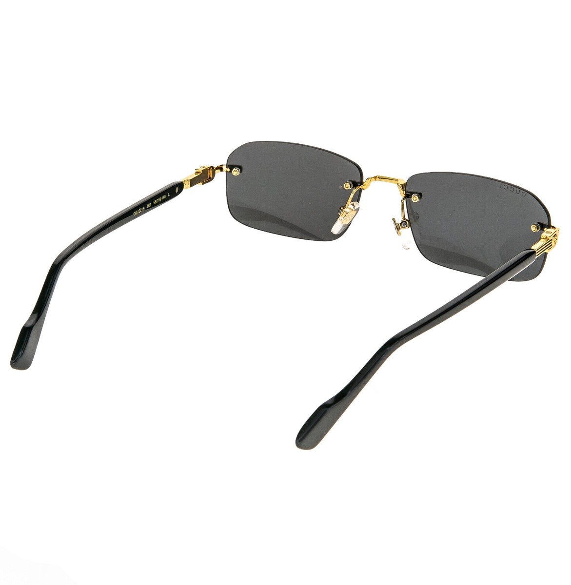 GUCCI WEB Logo 1221 Black Gold 001 Rimless Narrow Unisex