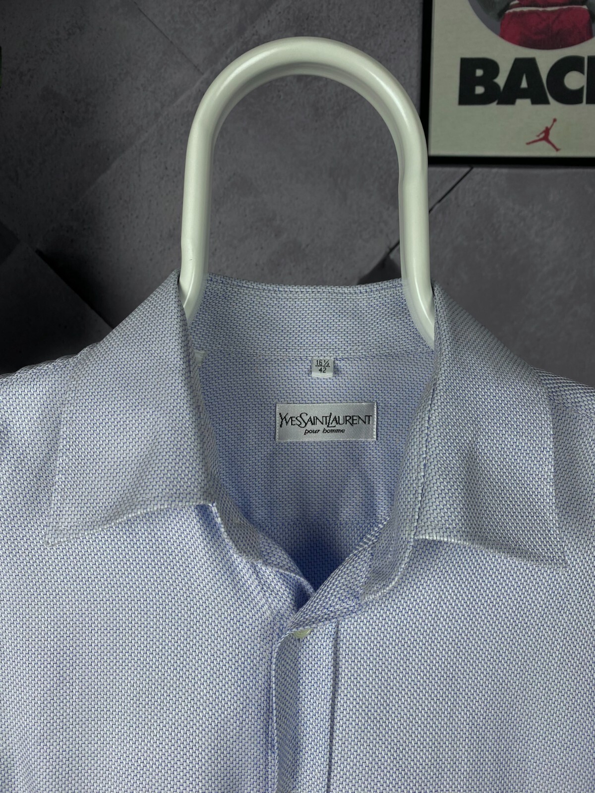 Camicia abito vintage blu Yves Saint Laurent taglia 42 16 5 (1 2)