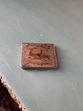 Vintage Marked Elgin American Made In USA Powder Compact Mirror Frolicking Deer