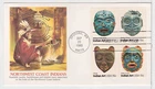 TurtlesTradingPost- Northwest Indian Masks- 1980 - FDC #1834-37 Fleetwood Cachet