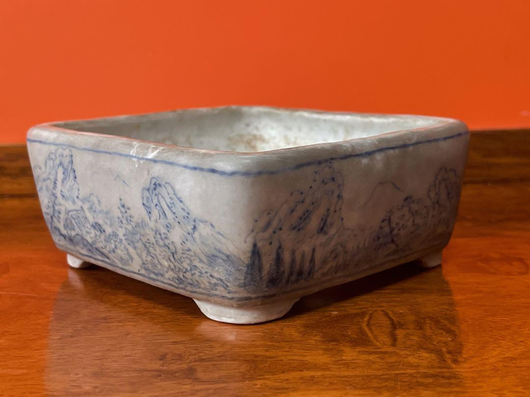 Bonsai pot landscape painting 11cm x 10ch 4.5cm | eBay