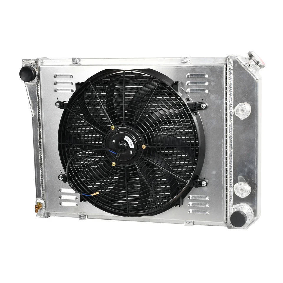 For 1968-74 Chevy Nova 1970-81 Camaro 1975-87 El Camino 3Row Radiator+Shroud Fan - Image 3 of 4