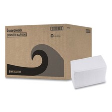 Boardwalk 8321W 15" x 17" 2-Ply 1/8-Fold Dinner Napkins - White 10/Carton New