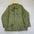 Vintage 60s Military Jungle Jacket Poplin Men's XL Vietnam Slant Pocket Rare