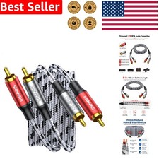 5ft RCA Stereo Audio Cable, Dual Shielded Hum Reduction, Gold Connectors