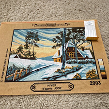 Margot de Paris Hiver d'apres Jose 2003 Printed Needlepoint Canvas 10ct Mono
