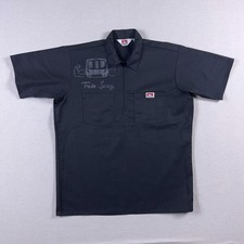 VTG Ben Davis Shirt Mens Large 1/2 Zip Black Workwear Train Gang Logo USA 90s