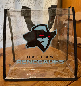 UFL Dallas Renegades Clear Tote Bag ~ Stadium Approved--12" x 12" x 6" + Handles