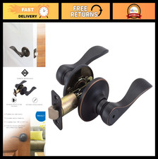 Springdale Privacy Bed Bath Door Lever - Oil Rubbed Bronze, Easy Install, Dura