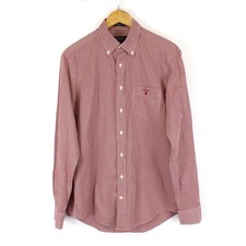 GANT Academic Poplin Men's Shirt Size M Regular Fit Red Cotton Checkered
