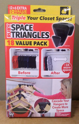 Ruby Space Saving Triangles 3X More Closet Space 18 Piece Value Pk NIB