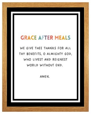 GNADE NACH DEM ESSEN - WIR DANKEN DIR - CHRISTLICHES GEBET - GERAHMTER DRUCK 799-O