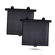 Car Side Window Sun Shade 2 Pack  Retractable Roller Sunshade Medium 2 Pack