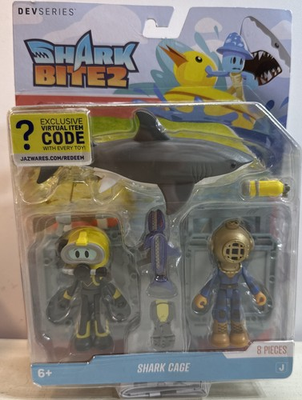 #ad #ad Roblox DevSeries Shark Bite 2 Shark Cage Figure Set W Exclusive Virtual Code NIB $12.99