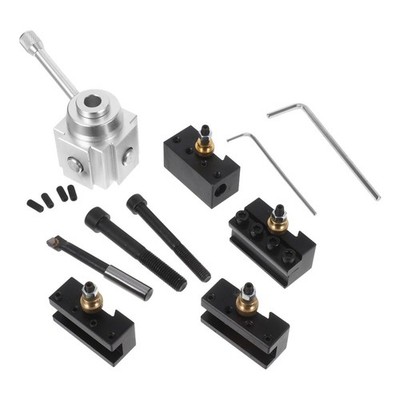 8Pcs Aluminum Fast Change Lathe Tool Holder Set for Efficient Mini Lathe Use