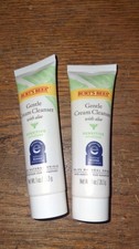 LOT OF TWO Burt's Bees Gentle Cream Cleanser w Aloe 1 oz Sensitive for Eczema pk