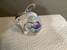 Fenton Art Glass Crystal Opalescent Bunny Rabbit Stamped Hand Painted and Signed