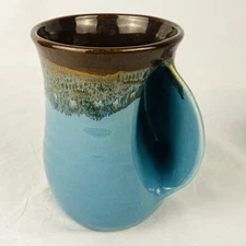 Neher Pottery Clay in Motion 2018 Right-Hand-Warmer Mug "Ocean Tide"