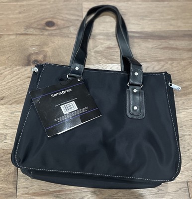 Samsonite Laptop Tote Bag Black Microfiber Double Handle 17'' X  12'' X 5'' New