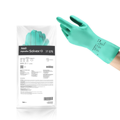 Ansell Alphatec Solvex 37-175 Flocked Chemical-Resistant Gloves For Cleaning
