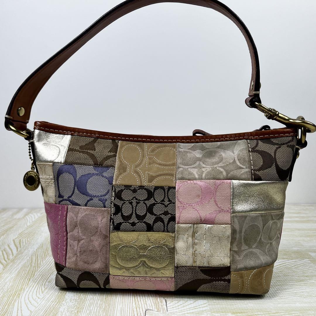 COACH patchwork vanity accessory pouch 11708 Used… - image 3