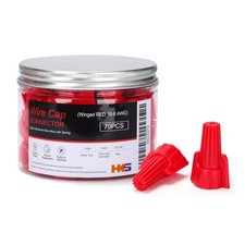 70 PCS Red Wire Nuts - AWG 18-8 Winged Electrical Wire End Connectors - Twist-On