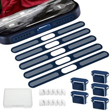 5PACK Speaker Dust Cover for iPhone 17 Pro Max, USB C Plug Type C Blue