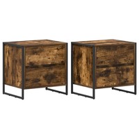 Nachttisch 2Er Set Raucharbe Holzwerkstoff 50 X 39,5 X 50 Cm