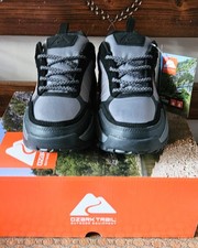 Men's Ozark Trail Leather Waterproof Comfort Hiking Low Shoes Black Size 6 New