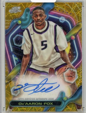 2023-24 Topps Cosmic Chrome De'Aaron Fox Gold Interstellar Refractor /50