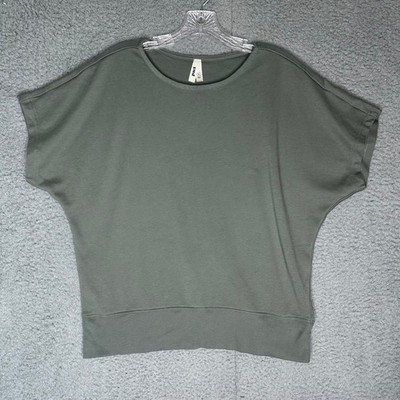 Pact Organic Cotton Dolman Sleeve Top Sage Green Womens Size Medium