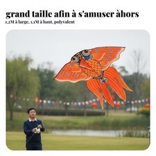 Cerf-volant poisson, créatif traditionnel, facile à faire voler, déco colorée