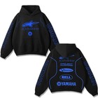Retro Blue Yamaha x Alpinestars Racing Washed Hoodie MotoGP World Champion Enthu