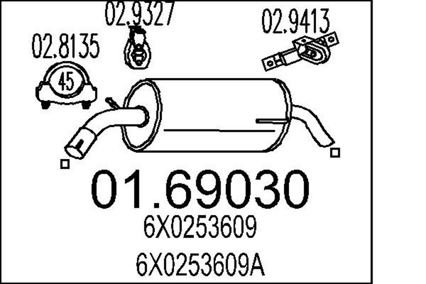 EndschalldäMpfer NachschalldäMpfer MTS 01.69030 FüR Lupo VW Seat Arosa 6X1 6E1 1-image