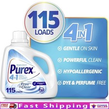 Clear Liquid Laundry Detergent 150 Fl Oz 115 Loads Brightening Gentle Color Safe 0.10 per gallon