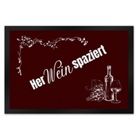 Wein FußMatte XL In 40X60 Cm Mit Spruch Herweinspaziert
