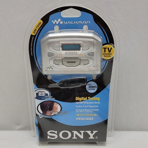 Vintage Sealed SONY Walkman WM-FX494 Silver Stereo Cassette Player NOS RARE 2000